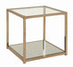 Cora End Table with Mirror Shelf Chocolate Chrome - Home Discount Furniture - NJ-linden