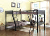 Meyers Twin Over Full Metal Bunk Bed Black and Gunmetal - Home Discount Furniture - NJ-linden