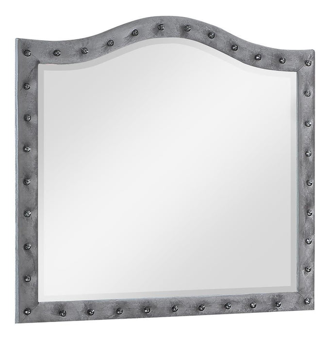 Deanna Button Tufted Dresser Mirror Grey - Home Discount Furniture - NJ-linden