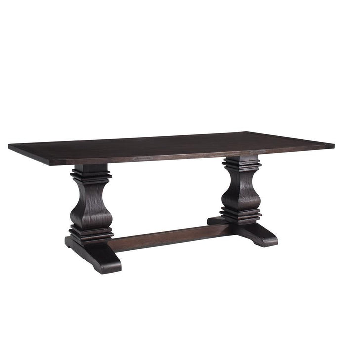 Parkins Double Pedestals Dining Table Rustic Espresso - Home Discount Furniture - NJ-linden