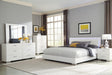 Felicity Eastern King Panel Bed with LED Lighting Glossy White - Home Discount Furniture - NJ-linden