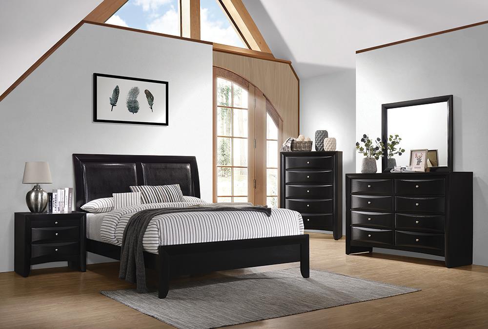 Briana California King Upholstered Panel Bed Black - Home Discount Furniture - NJ-linden