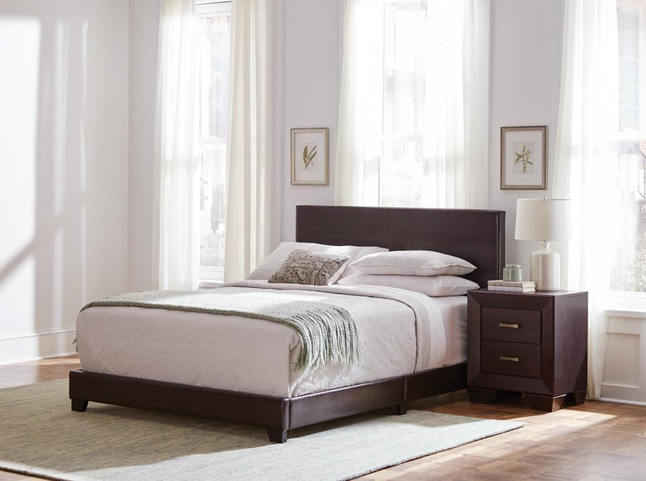 Dorian Upholstered Queen Bed Brown - Home Discount Furniture - NJ-linden