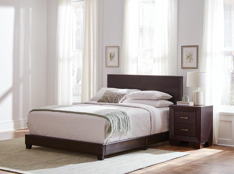 Dorian Upholstered Eastern King Bed Brown - Home Discount Furniture - NJ-linden