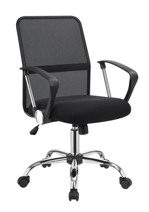 Gerta Office Chair with Mesh Backrest Black and Chrome - Home Discount Furniture - NJ-linden