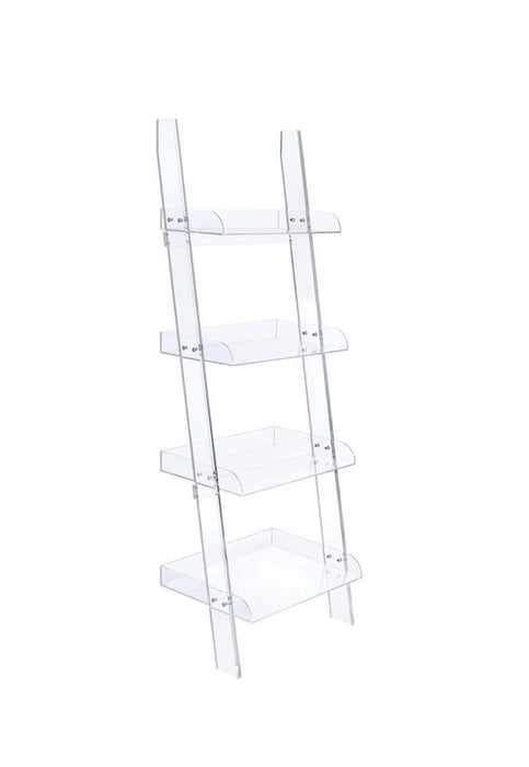 Amaturo 4-shelf Ladder Bookcase Clear - Home Discount Furniture - NJ-linden