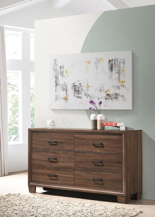 Brandon 6-drawer Dresser Medium Warm Brown - Home Discount Furniture - NJ-linden