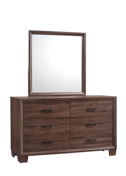 Brandon Framed Dresser Mirror Medium Warm Brown - Home Discount Furniture - NJ-linden