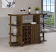 Evelio Bar Unit with Wine Bottle Storage Walnut - Home Discount Furniture - NJ-linden
