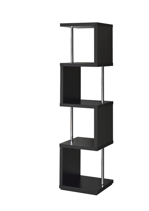 Baxter 4-shelf Bookcase Black and Chrome - Home Discount Furniture - NJ-linden