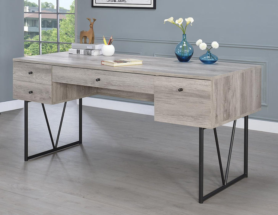 Analiese 4-drawer Writing Desk Grey Driftwood - Home Discount Furniture - NJ-linden