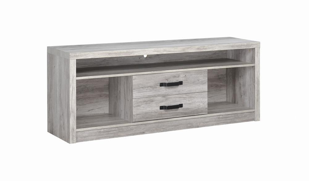 Burke 2-drawer TV Console Grey Driftwood - Home Discount Furniture - NJ-linden