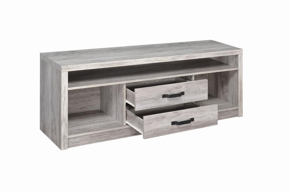 Burke 2-drawer TV Console Grey Driftwood - Home Discount Furniture - NJ-linden