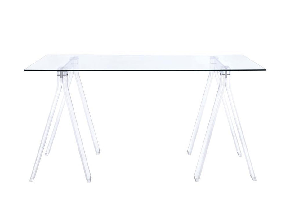 Amaturo Writing Desk with Glass Top Clear - Home Discount Furniture - NJ-linden