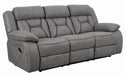 Higgins Pillow Top Arm Upholstered Motion Sofa Grey - Home Discount Furniture - NJ-linden