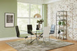Carmelo X-shaped Dining Table Chrome and Clear - Home Discount Furniture - NJ-linden