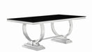 Antoine Rectangular Dining Table Chrome and Black - Home Discount Furniture - NJ-linden