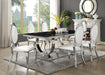 Antoine Rectangular Dining Table Chrome and Black - Home Discount Furniture - NJ-linden