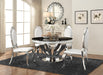 Anchorage Round Dining Table Chrome and Black - Home Discount Furniture - NJ-linden