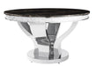 Anchorage Round Dining Table Chrome and Black - Home Discount Furniture - NJ-linden
