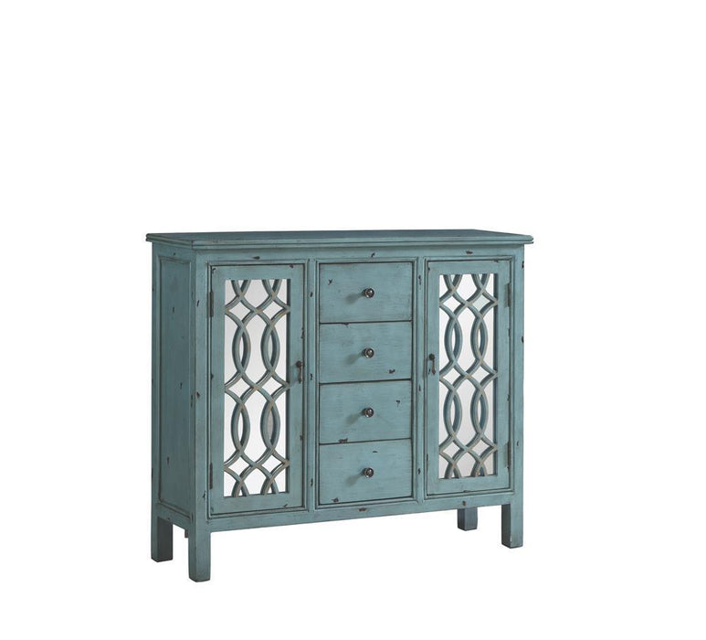 Rue 4-drawer Accent Cabinet Antique Blue - Home Discount Furniture - NJ-linden