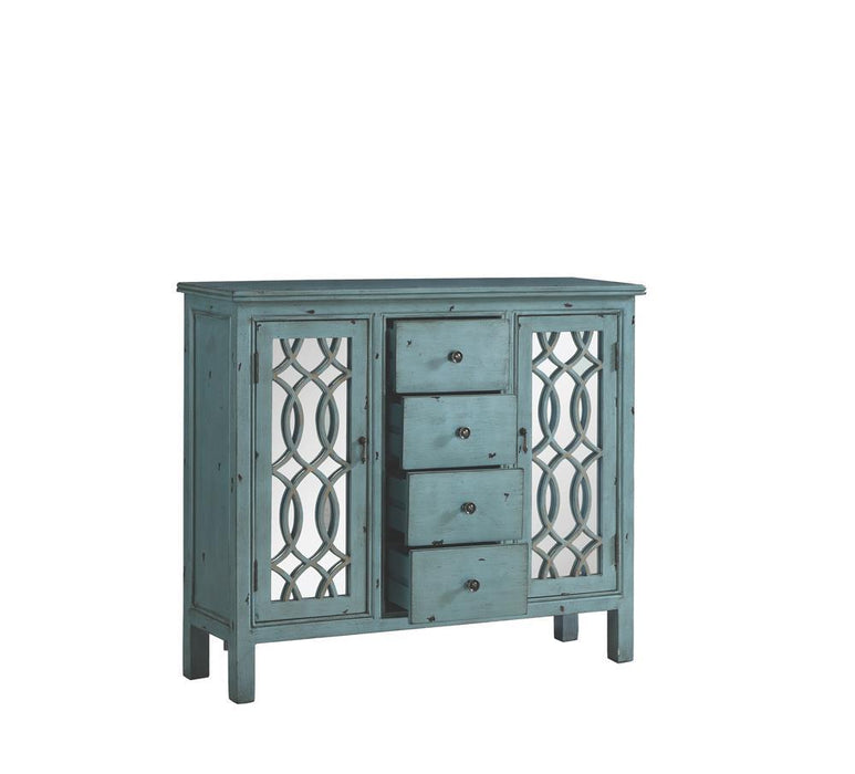 Rue 4-drawer Accent Cabinet Antique Blue - Home Discount Furniture - NJ-linden