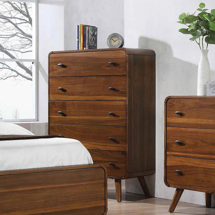 Robyn 5-drawer Chest Dark Walnut - Home Discount Furniture - NJ-linden