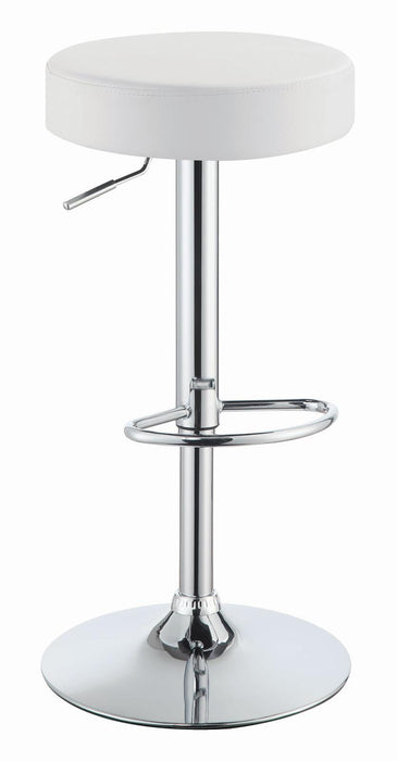 Ramses Adjustable Backless Bar Stool Chrome and White - Home Discount Furniture - NJ-linden