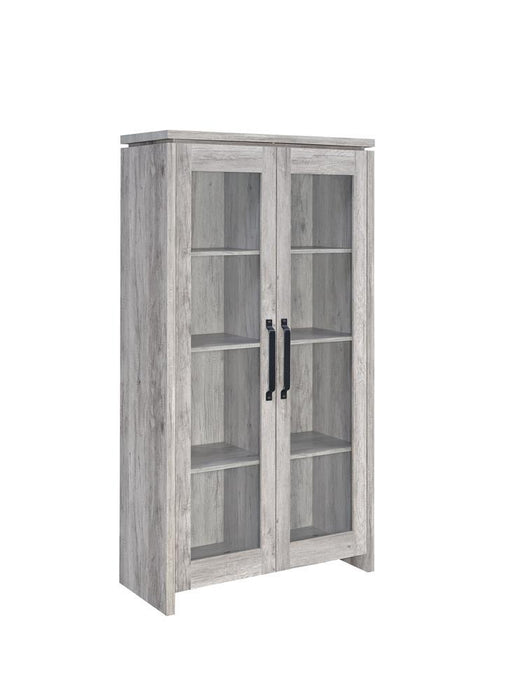 Alejo 2-door Tall Cabinet Grey Driftwood - Home Discount Furniture - NJ-linden