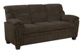 Clementine Upholstered Sofa with Nailhead Trim Brown - Home Discount Furniture - NJ-linden