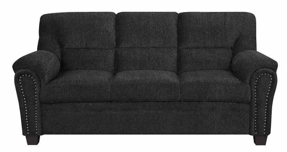 Clementine Upholstered Sofa with Nailhead Trim Grey - Home Discount Furniture - NJ-linden