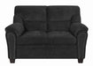 Clementine Upholstered Loveseat with Nailhead Trim Grey - Home Discount Furniture - NJ-linden