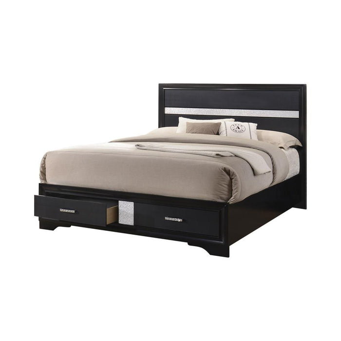 Miranda Queen 2-drawer Storage Bed Black - Home Discount Furniture - NJ-linden