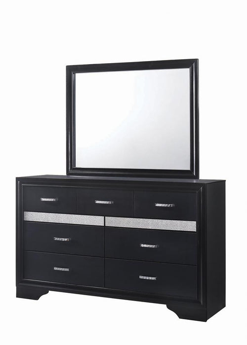 Miranda 7-drawer Dresser Black and Rhinestone - Home Discount Furniture - NJ-linden
