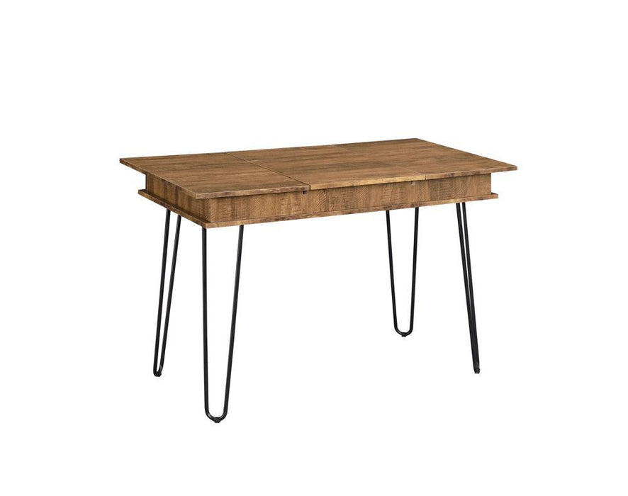 Sheeran Writing Desk with 4 Hidden Storages Rustic Amber - Home Discount Furniture - NJ-linden