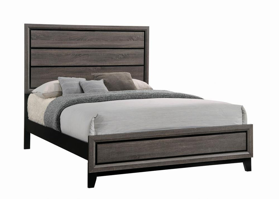 Watson Eastern King Bed Grey Oak and Black - Home Discount Furniture - NJ-linden