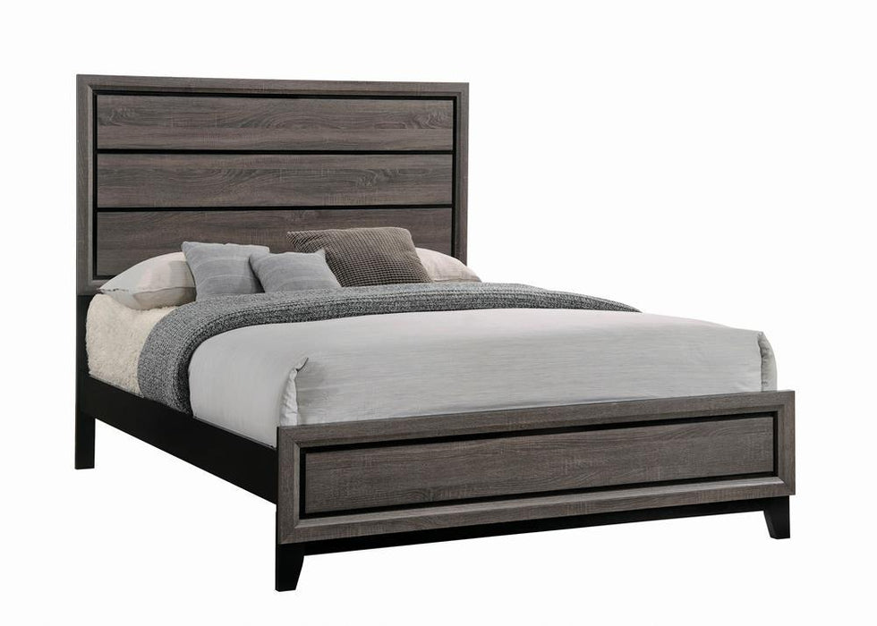 Watson Queen Bed Grey Oak and Black - Home Discount Furniture - NJ-linden