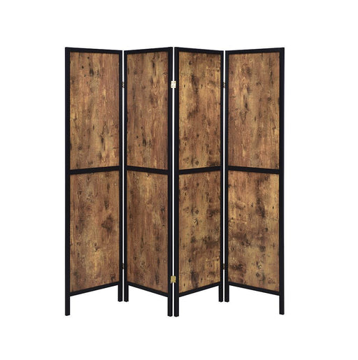 Deepika 4-panel Folding Screen Antique Nutmeg and Black - Home Discount Furniture - NJ-linden