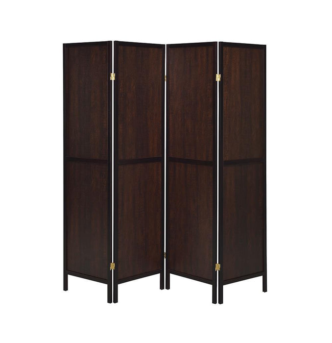 Deepika 4-panel Folding Screen Tobacco and Cappuccino - Home Discount Furniture - NJ-linden