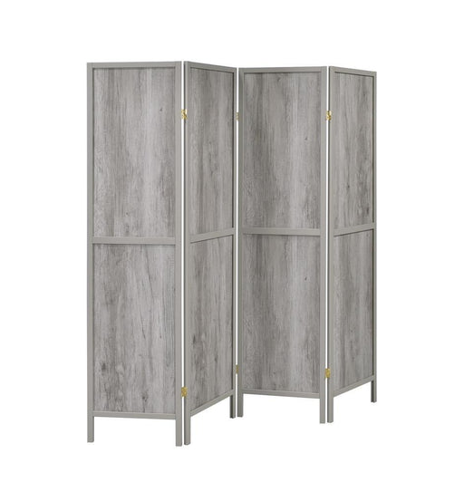 Deepika 4-panel Folding Screen Grey Driftwood - Home Discount Furniture - NJ-linden