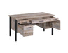 Samson 4-drawer Office Desk Weathered Oak - Home Discount Furniture - NJ-linden