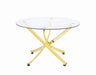 Beckham Round Dining Table Brass and Clear - Home Discount Furniture - NJ-linden
