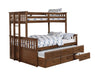 Atkin Twin Extra Long over Queen 3-drawer Bunk Bed Weathered Walnut - Home Discount Furniture - NJ-linden