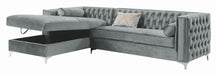 Bellaire Button-tufted Upholstered Sectional Silver - Home Discount Furniture - NJ-linden