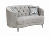 Avonlea Sloped Arm Tufted Loveseat Grey - Home Discount Furniture - NJ-linden
