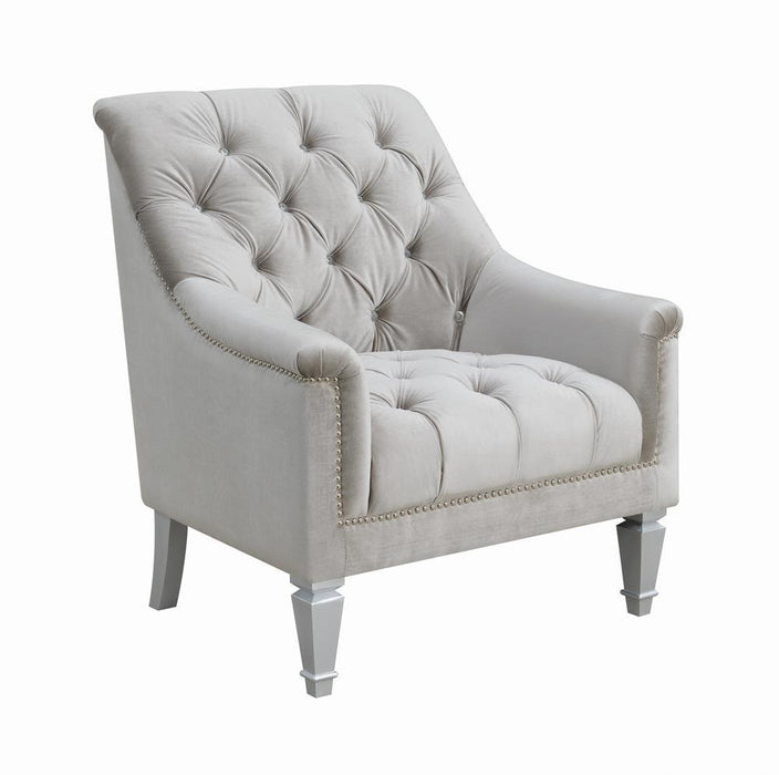 Avonlea Sloped Arm Tufted Chair Grey - Home Discount Furniture - NJ-linden