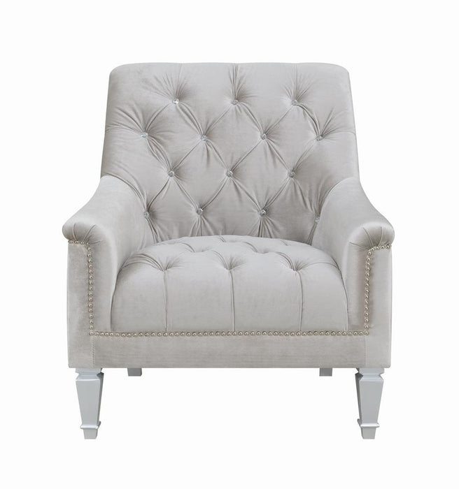 Avonlea Sloped Arm Tufted Chair Grey - Home Discount Furniture - NJ-linden