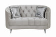 Avonlea Sloped Arm Tufted Loveseat Grey - Home Discount Furniture - NJ-linden