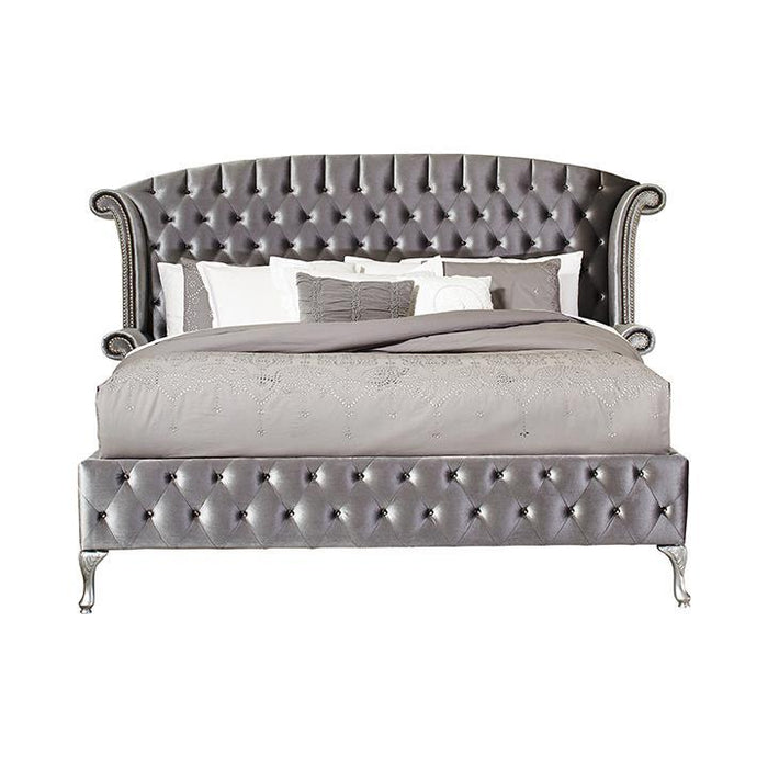 Deanna California King Tufted Upholstered Bed Grey - Home Discount Furniture - NJ-linden