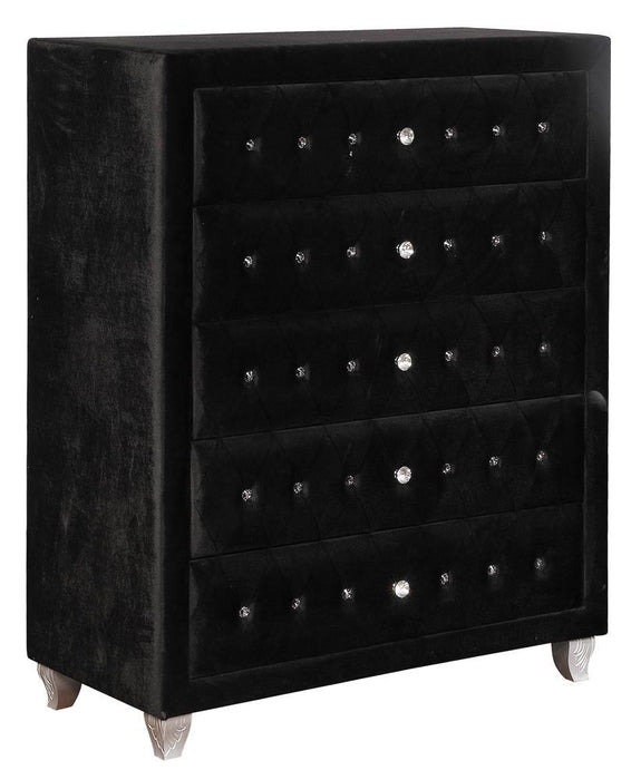 Deanna Deanna 5-drawer Rectangular Chest Black - Home Discount Furniture - NJ-linden